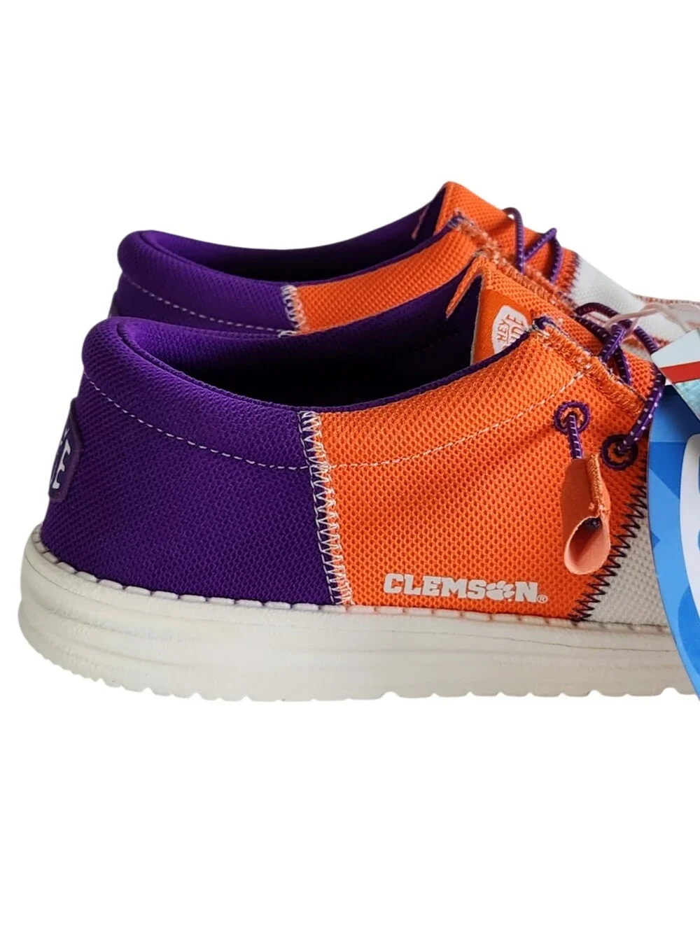 Hey Dude Wally Tri Clemson Mens Size 9 Orange Purple White Walking Slip On Shoes